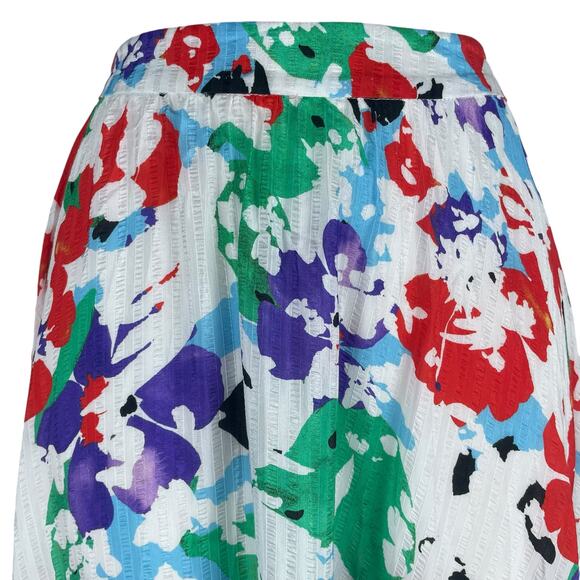 Tanya Taylor Jeana Silk Blend Pleated Midi Skirt Multi Color Size 12 - Picture 5 of 10